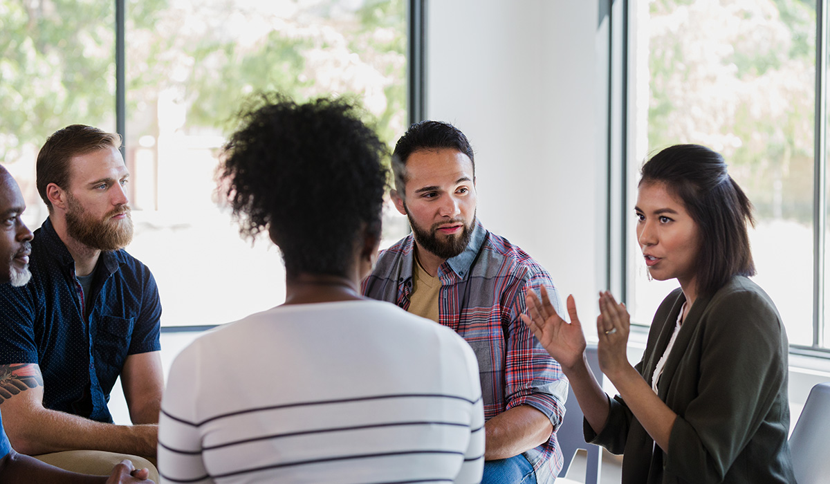 Woman leading a meeting