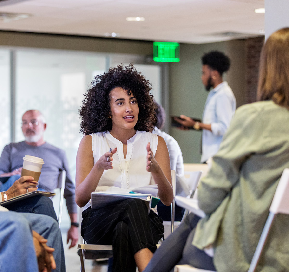 Lady in a meeting