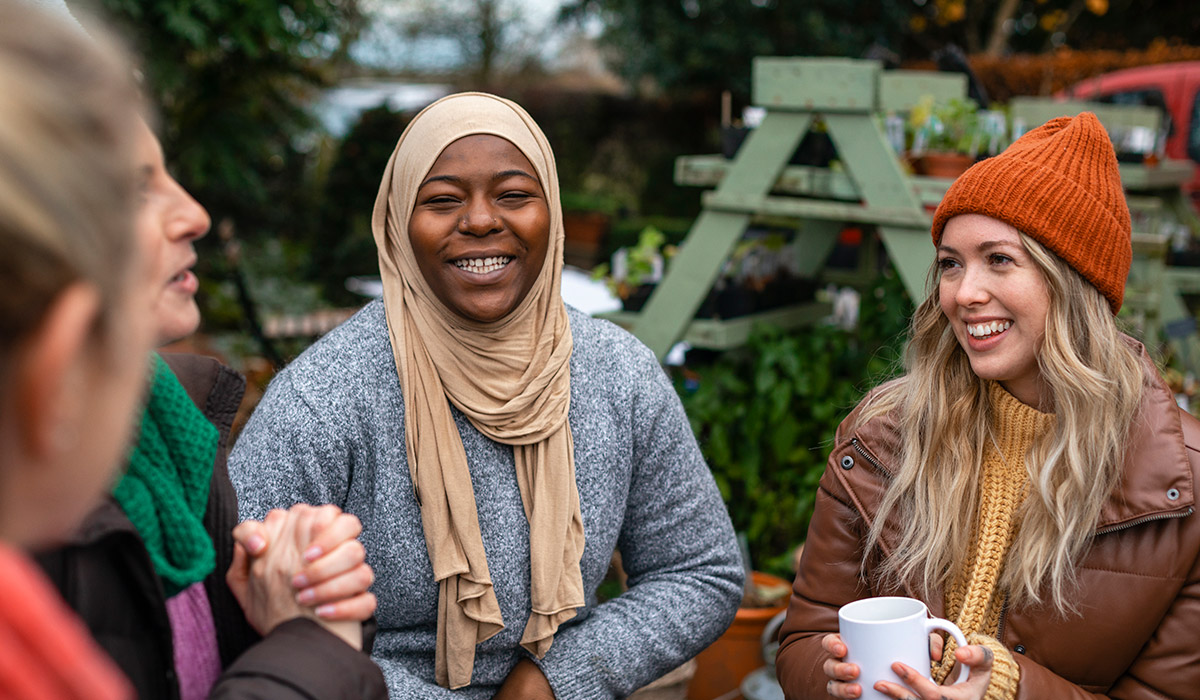 Muslim woman smiling